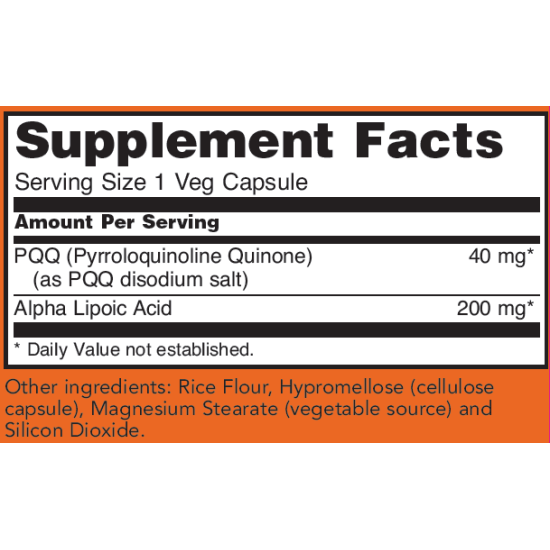 Now Foods PQQ Extra Strength 40mg 50 Capsules