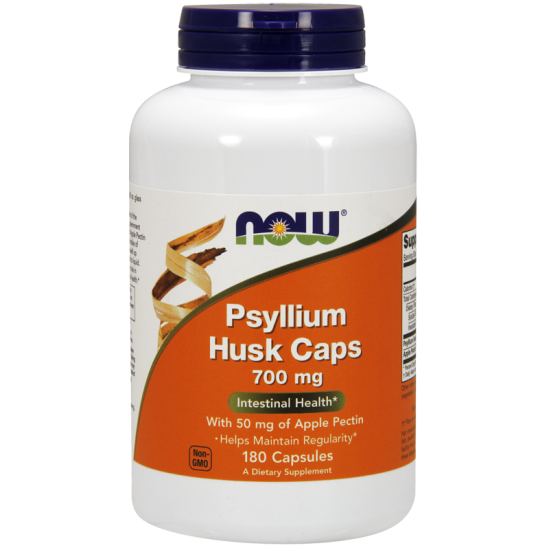 Now Foods Psyllium Husk 700mg + Apple Pectin 180 Capsules