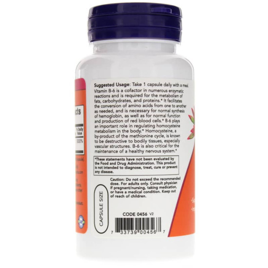 Now Foods Vitamin B6 100 Capsules