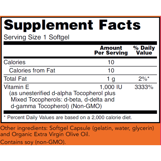 Now Foods Vitamin E-1000 Natural 100 Softgels