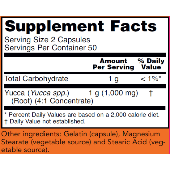 Now Foods Yucca 500mg 100 Capsules