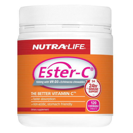 NutraLife Ester C 1000mg + Echinacea Chewables 120 Tablets