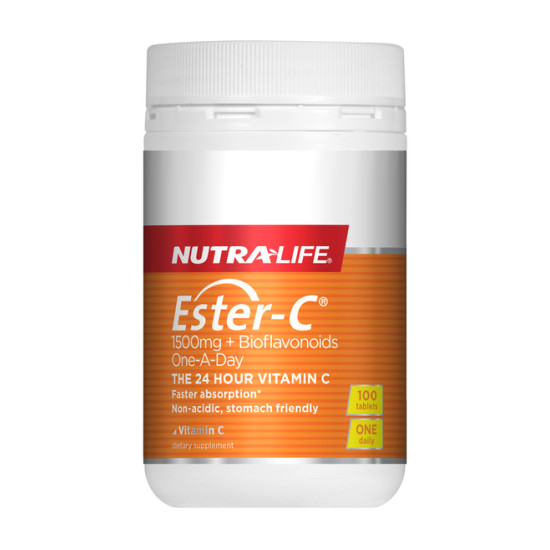 NutraLife Ester C 1500mg + BioFlavonoids One-A-Day 100 Tablets