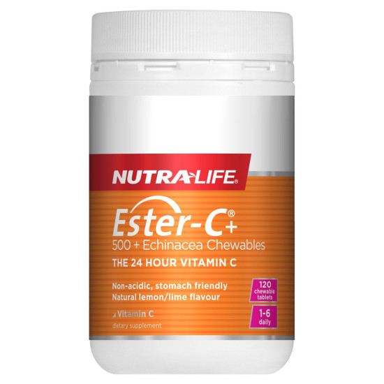 NutraLife Ester C 500mg + Echinacea Chewables 120 Tablets