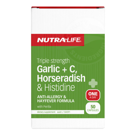 NutraLife Garlic + C, Horseradish & Histidine Triple Strength 50 Capsules