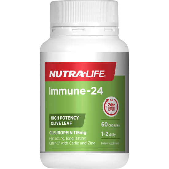 NutraLife Immune Support 24 Hours Olive Leaf 60 Capsules