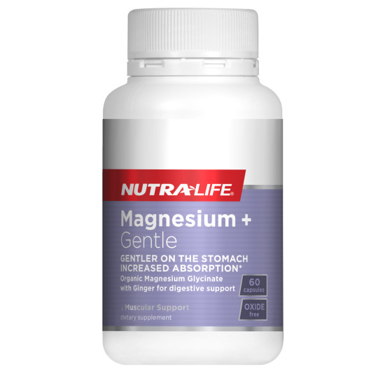 NutraLife Magnesium Glycinate + Gentle 60 Capsules