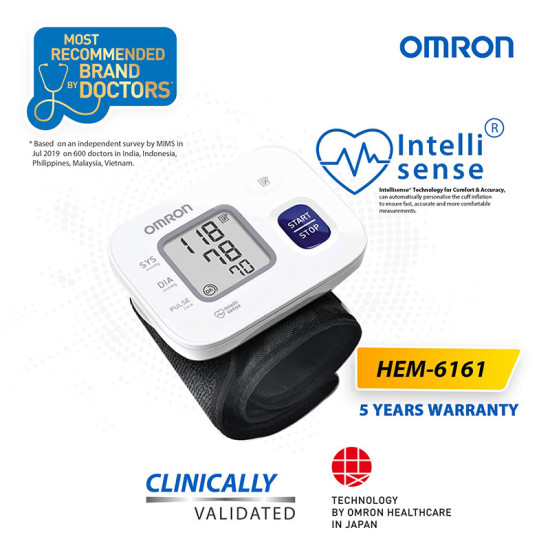 Omron Wrist Blood Pressure Monitor HEM-6161