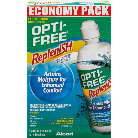 Opti Free Replenish Contact Lens Solution Economy Pack 300ml + 120ml