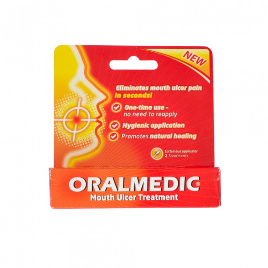 Oralmedic Mouth Ulcer Treatment - 2 cotton bud applicator