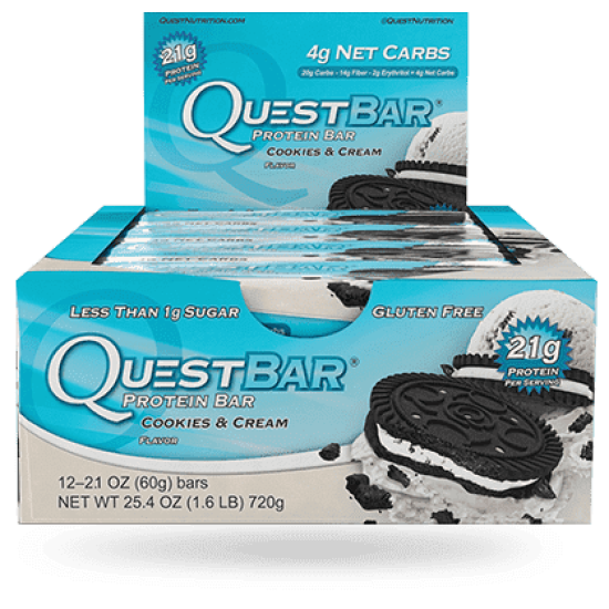 Quest Protein Bar (12 per box) - Cookies & Cream