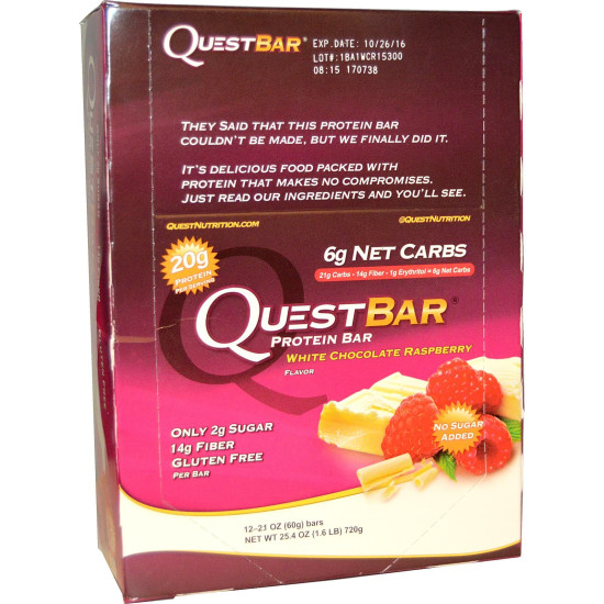 Quest Protein Bar (12 per box) - White Chocolate Raspberry