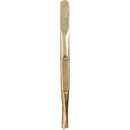 QVS Slant Tip Tweezers Gold