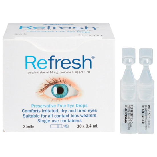 Refresh Preservative Free Lubricant Eye Drops 30x0.4ml