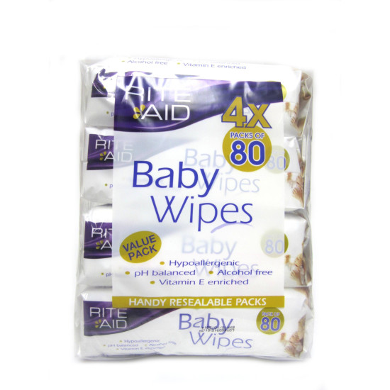 Rite Aid Baby Wipes 4 Packs Of 80s