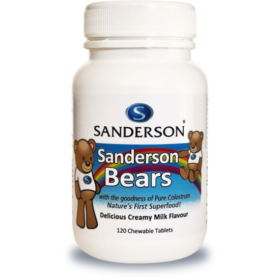 Sanderson Bears Colostrum Chewable Milk Flavour 120 Tablets