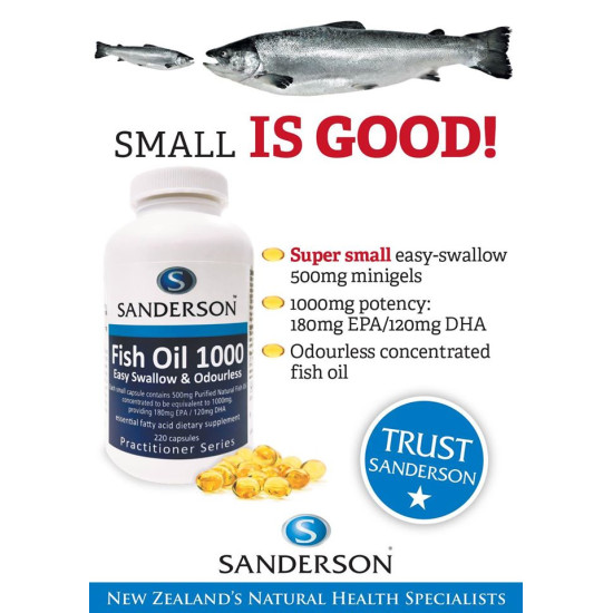 Sanderson Fish Oil 1000mg Odourless 220 Capsules