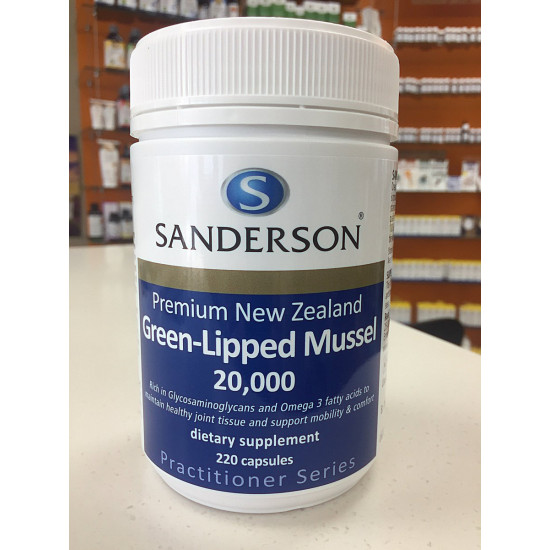 Sanderson Premium New Zealand Green-Lipped Mussel 20,000mg 220 Capsules