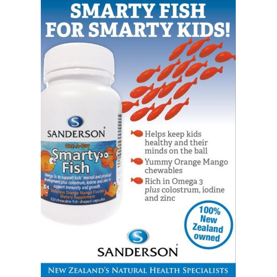 Sanderson Smarty Fish Omega 3 120 Chewable Capsules