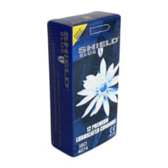 Shield Blue Condoms Non-Spermicidal 53mm 12 Pk