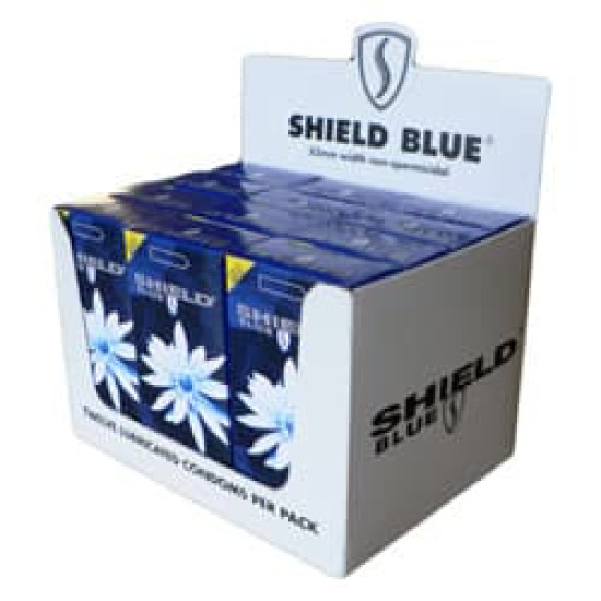 Shield Blue Condoms Non-Spermicidal 53mm 12 x 12 Pk