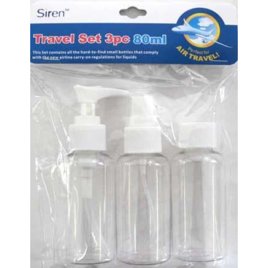 Siren Travel Bottles 80ml 3 Pieces