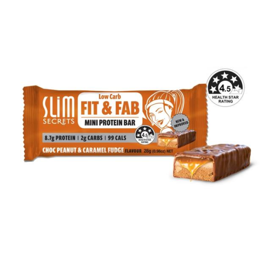 Slim Secrets Fit & Fab Chocolate Peanut & Caramel Fudge Bar 28g