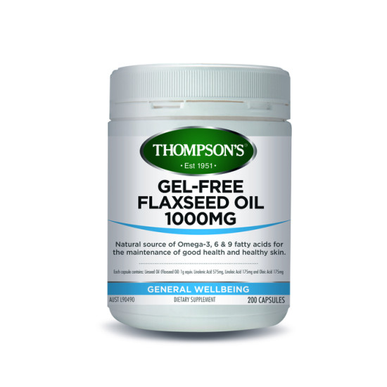 Thompson's Flax Seed Oil 1000mg Gel Free 200 Capsules