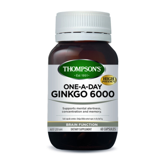 Thompson's Ginkgo 6000mg One A Day 60 Capsules 