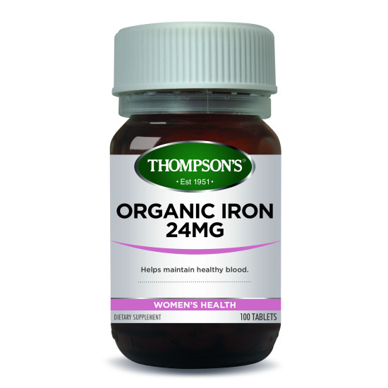 Thompson's Organic Iron 24mg 30 Tablets