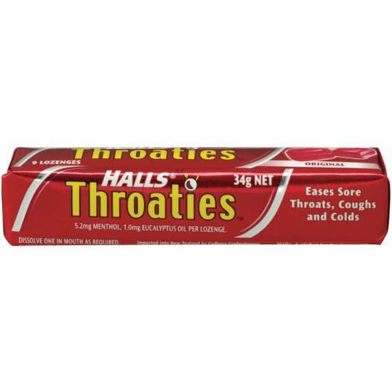 Halls Throaties Original Stick 34g 9 Lozenges