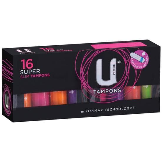 U By Kotex Super Slim Tampons 16s