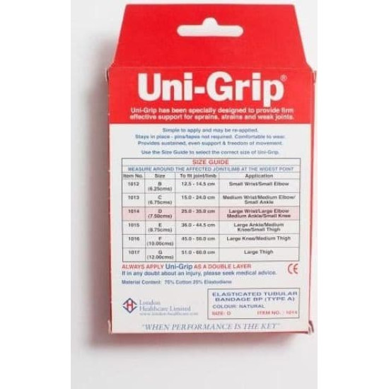 Uni Grip Elasticated Tubular Support Bandage Size D