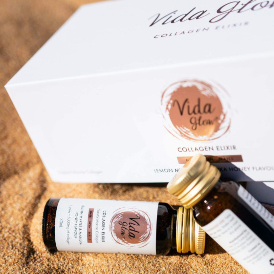 Vida Glow Collagen Elixir Lemon Myrtle & Manuka Honey Flavour 10x30ml bottles