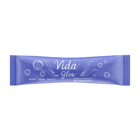 Vida Glow Natural Marine Collagen Blueberry 30 x 3g Sachets