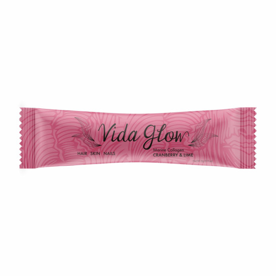 Vida Glow Natural Marine Collagen Cranberry and Lime 30 x 3g Sachets