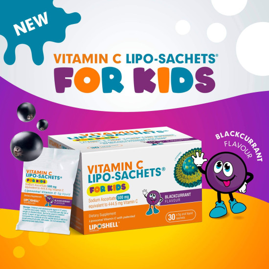 Vitamin C Lipo Sachets - for Kids (500mg Blackcurrant Flavour)