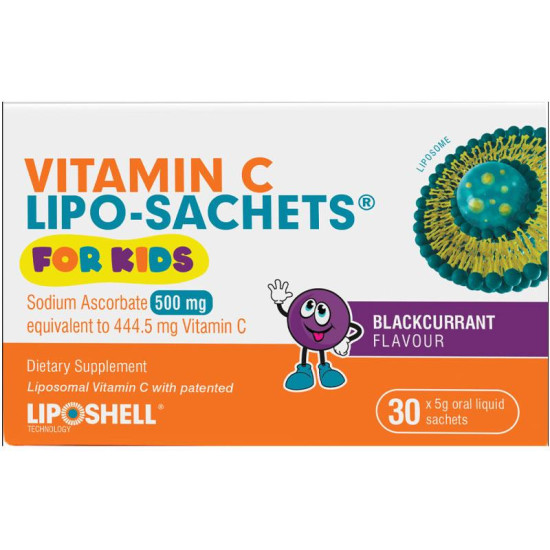 Vitamin C Lipo Sachets - for Kids (500mg Blackcurrant Flavour)