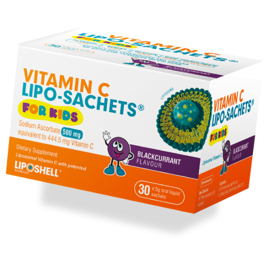 Vitamin C Lipo Sachets - for Kids (500mg Blackcurrant Flavour)