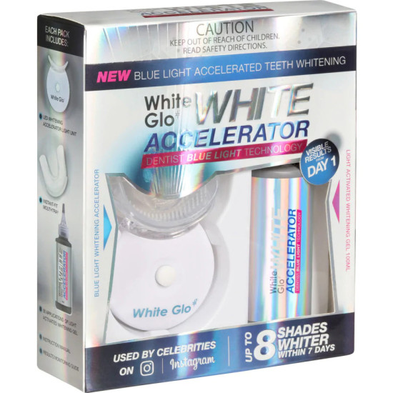 White Glo Teeth Whitening Accelerator Blue Light Kit