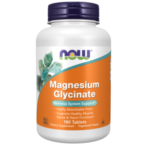 NOW Foods Magnesium Glycinate 180 Tablets packaging