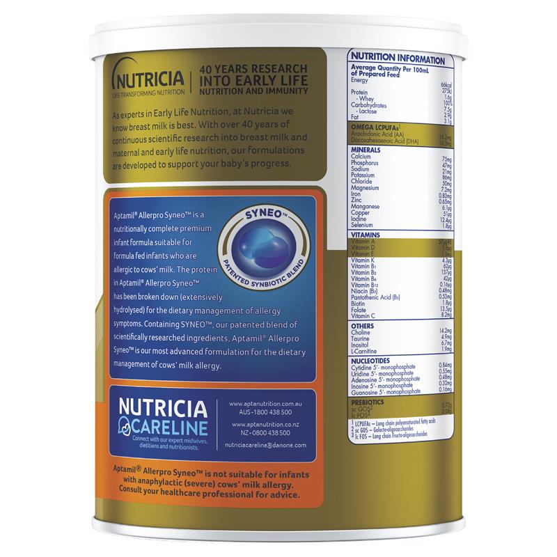 Aptamil Allerpro Syneo One Baby Formula Milk Powder 900g - Image 7