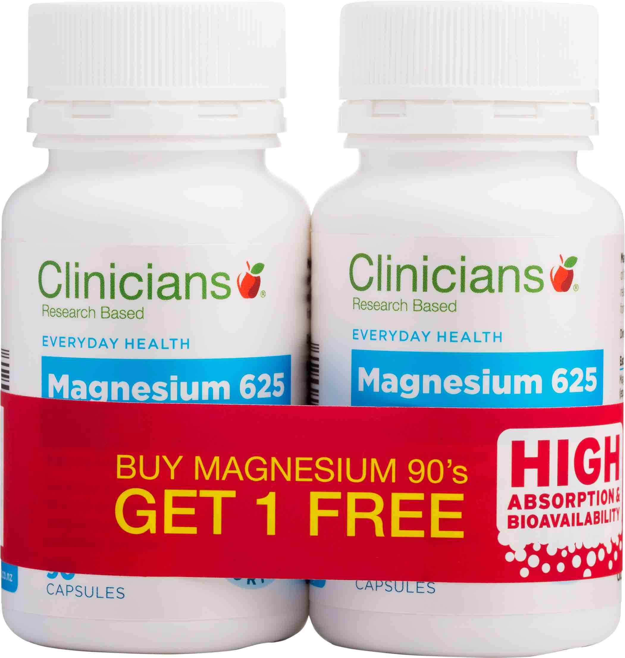 Clinicians Magnesium 625 125mg 90 Capsules Twin Pack