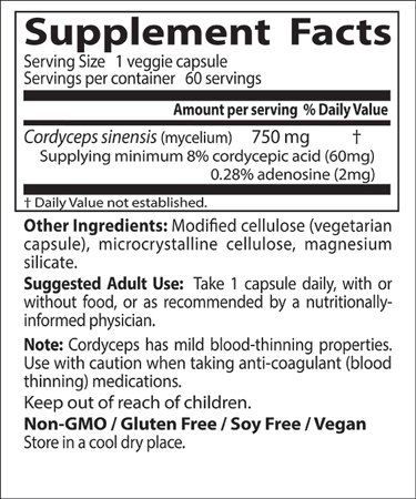 Doctor's Best Ultra Cordyceps 750mg 60 Capsules - Image 2
