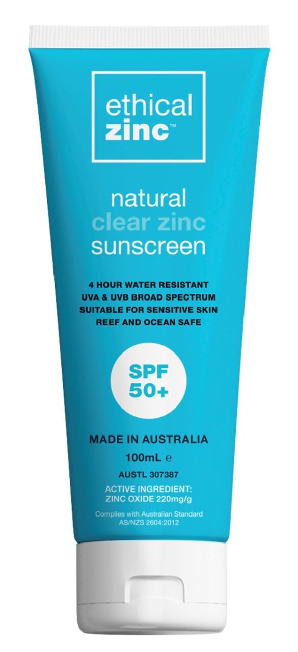 Ethical Zinc Natural Clear Zinc Sunscreen SPF50+ 100ml