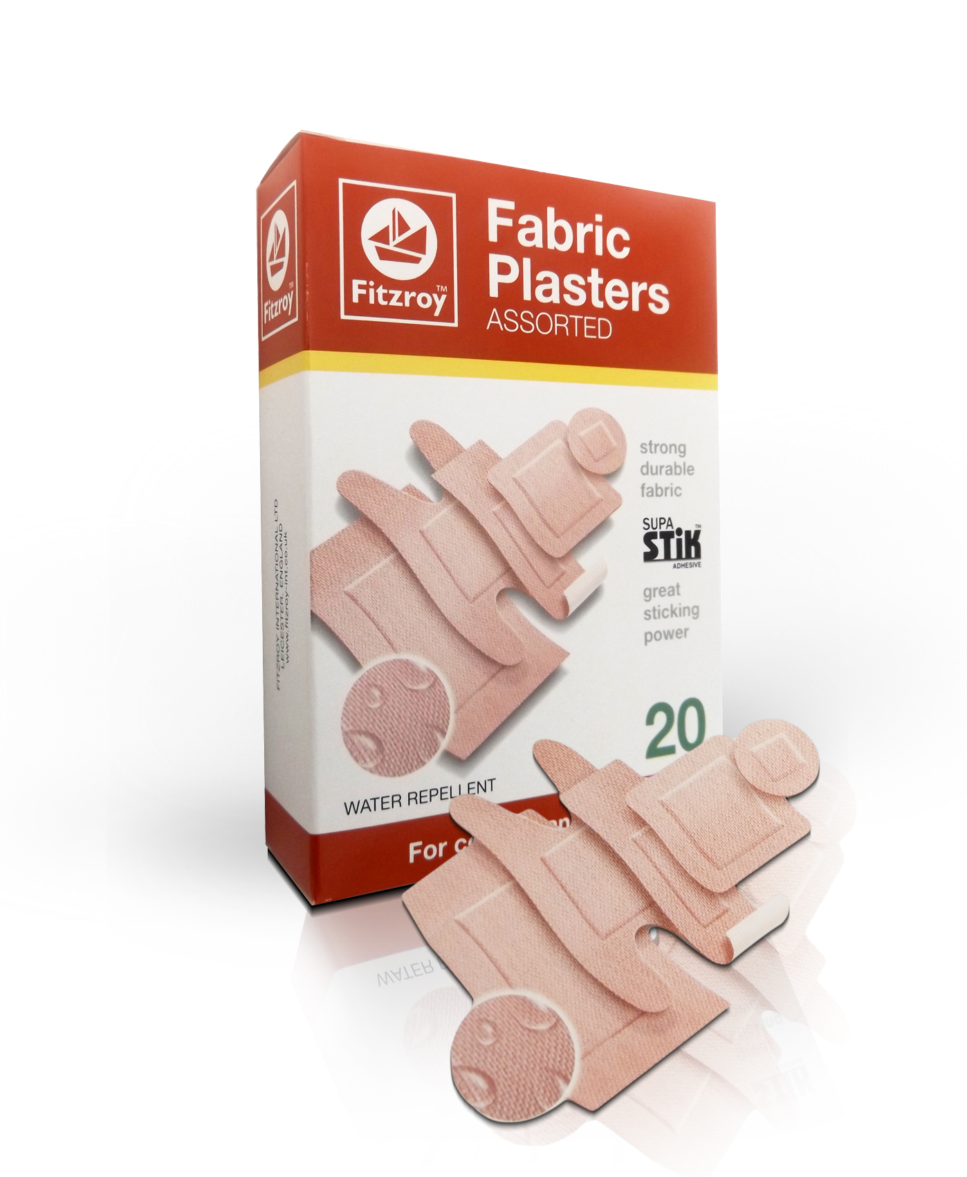 Fitzroy Assorted Fabric Plasters 20 pieces per box