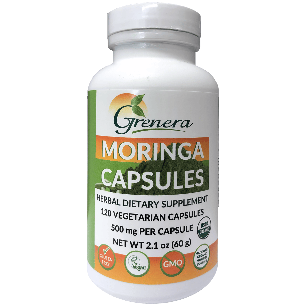 Grenera Moringa Organic 500mg 120 Capsules