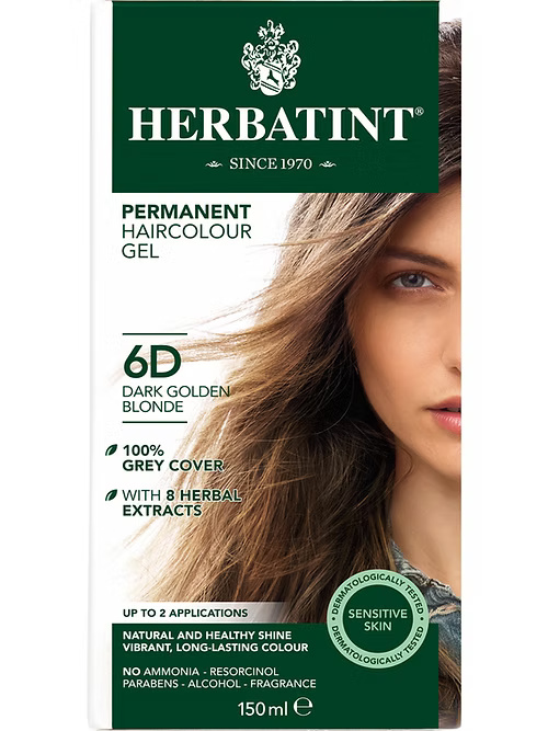 Herbatint Permanent Haircolour Gel 6D Dark Golden Blonde 150ml