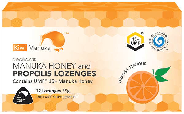 Kiwi Manuka Manuka Honey UMF 15+ 12 Lozenges Orange