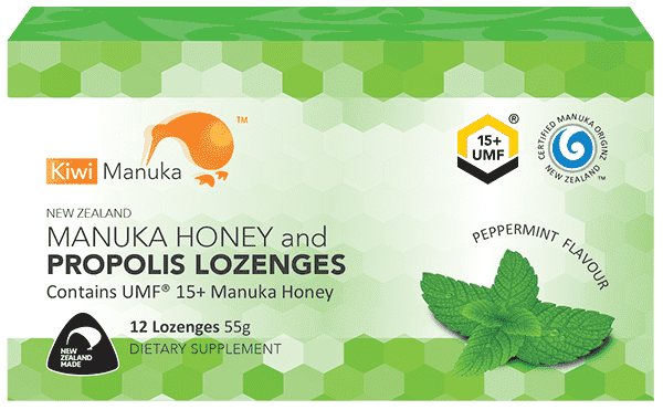 Kiwi Manuka Manuka Honey UMF 15+ 12 Lozenges Peppermint